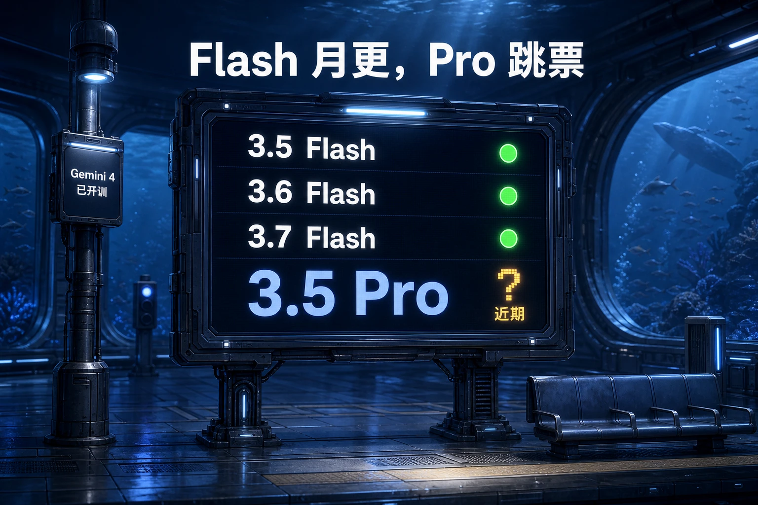 到站屏:Flash 月更绿点,3.5 Pro「近期」