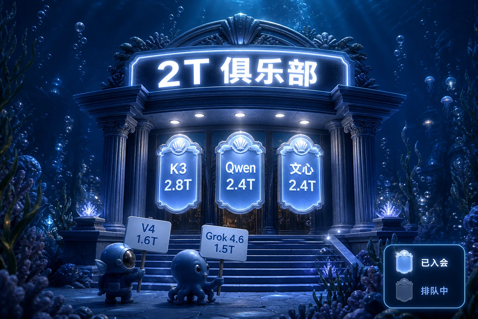 2T 俱乐部拱门:门内三亮牌、门外两排队牌